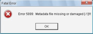 Resolve Error 5899: Metadata file missing or damaged in CS 1.6 tutorial